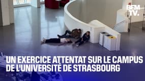 TANGUY DE BFM - Au cœur d'un exercice attentat sur le campus de l'université de Strasbourg