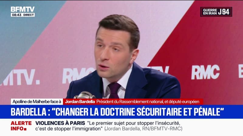 Débordements après le sacre du PSG: "Si demain nous sommes à la tête du pays, nous sifflerons la fin de la récréation", déclare Jordan Bardella