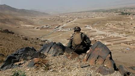 Soldat de la légion étrangère française lors d'une patrouille dans la province de Kaboul, en octobre dernier. Lors d'un discours devant la Conférence annuelle des ambassadeurs réunie à Paris, Nicolas Sarkozy a répété que le contingent français resterait e