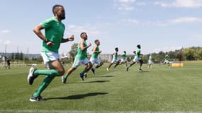 Les joueurs de l'AS Saint-Étienne à l'entraînement, le 24 juin 2020