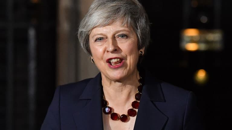 Theresa May ce mercredi soir, à l'issue de la réunion de son cabinet au 10 Downing Street.