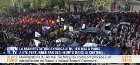 Défilé du 1er mai à Paris: la manifestation syndicale a été perturbée par des heurts