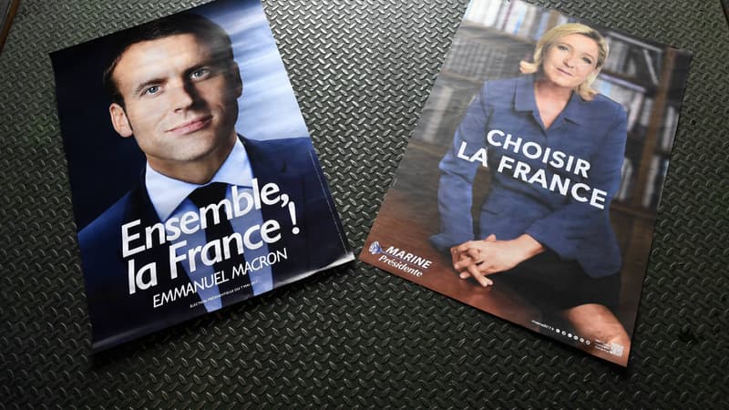 Emmanuel Macron et Marine Le Pen, qualifiés pour le second tour de l'élection présidentielle.