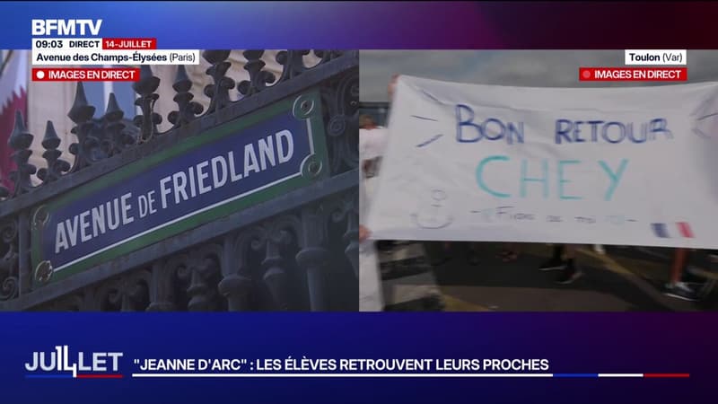 14-Juillet: les retrouvailles de l'élève-officier de la Marine Cheyenne après cinq mois sans avoir vu sa famille à Toulon