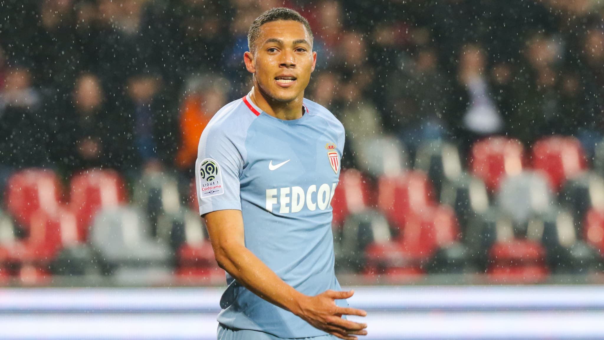 Carlos Vinicius lors de Guigamp-Monaco, le 6 avril 2019.