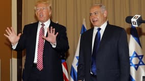 Donald Trump et Benjamin Netanyahu lors d'un point presse, en mai 2017, à Jérusalem.