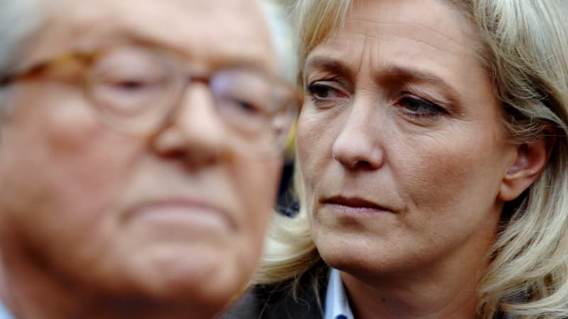 Jean-Marie Le Pen et sa fille Marine Le Pen, le 17 mars 2007.