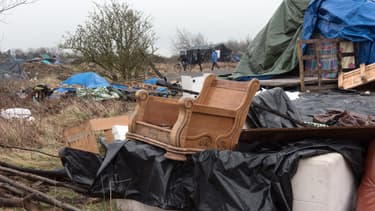 Le camp de migrants "New jungle" appelé aussi "Sangatte sans toit" près de Calais, le 3 avril 2015