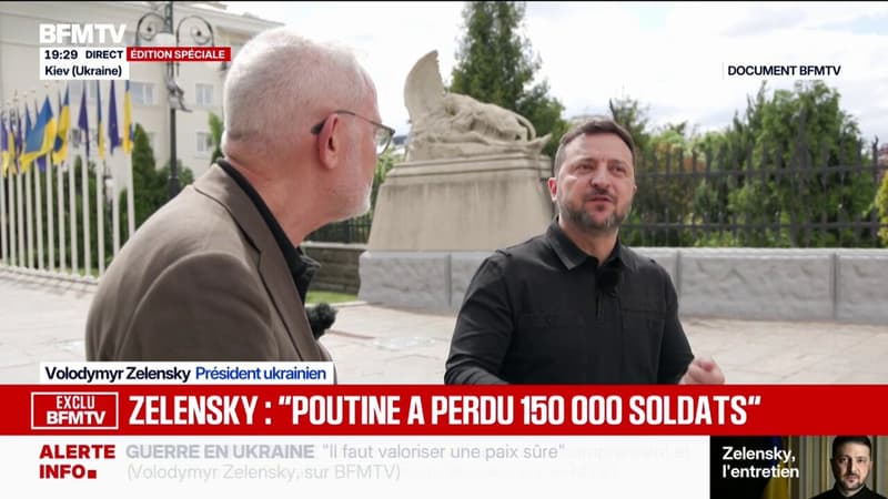 Guerre en Ukraine: "Ils ont perdu 150.000 hommes pour 50 kilomètres", déclare Volodymyr Zelensky à propos de la Russie