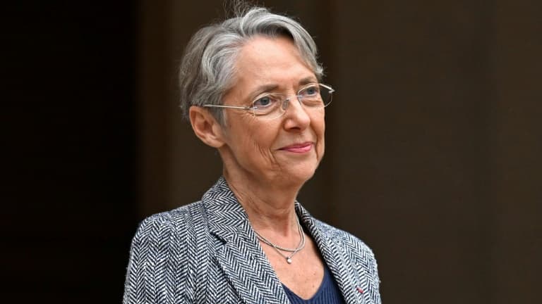 La Première ministre Elisabeth Borne le 23 mai 2022 à Paris lors de la cérémonie de passation au ministère du Travail. 