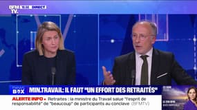 Retraites: "Je suis pour un recul de l'âge (...) d'abord basé sur un dialogue social", indique Astrid Panosyan-Bouvet (ministre chargée du Travail) 