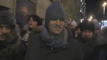 Alexeï Navalny avant son arrestation à Moscou, mardi soir.