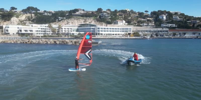 La marina olympique du Roucas-Blanc de Marseille, le 2 avril 2024, qui accueille les épreuves de voile lors des Jeux de Paris du 28 juillet au 8 août.