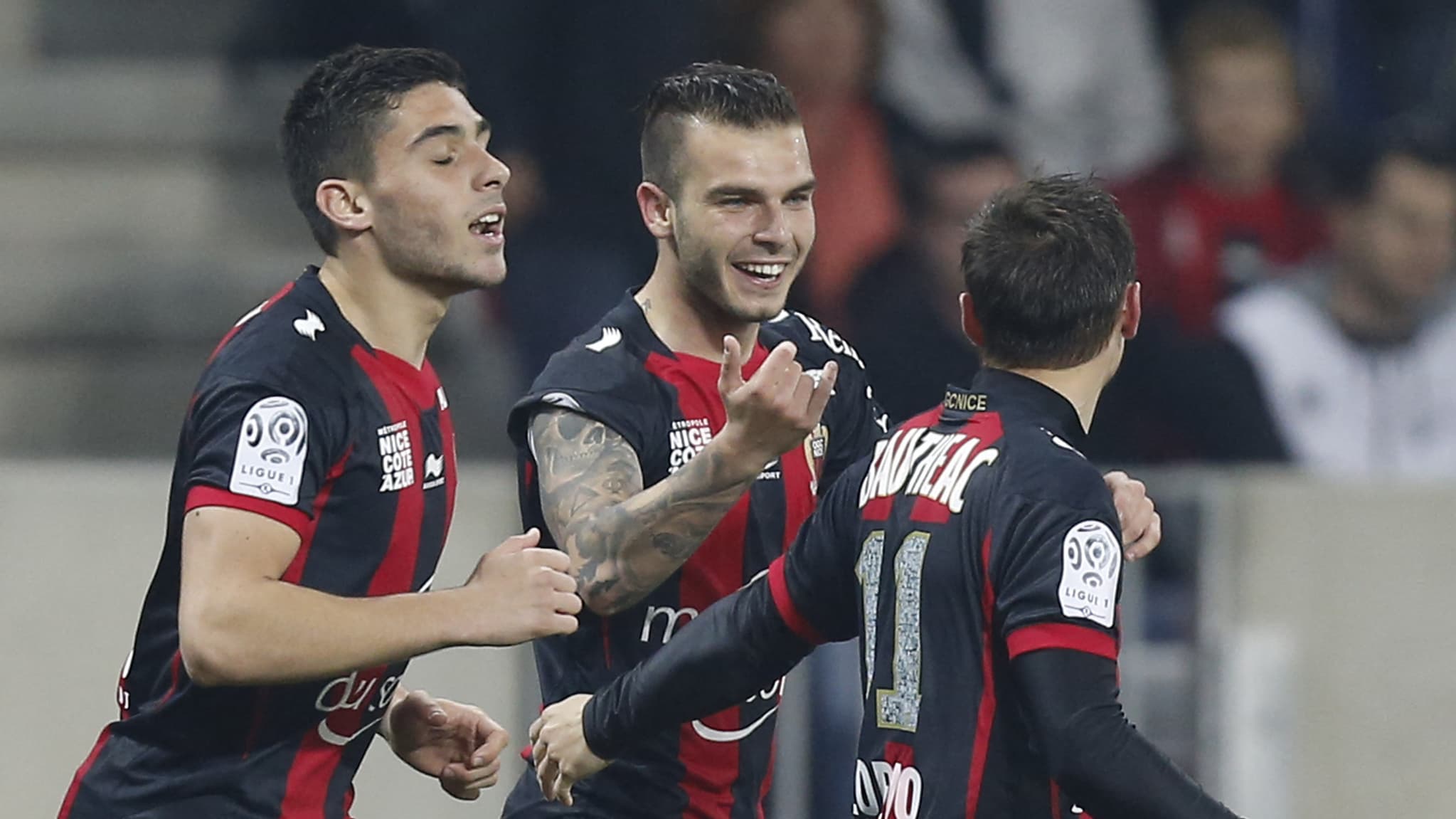 Neal Maupay et Alexy Bosetti avec Nice face à Bastia le 15 mars 2014