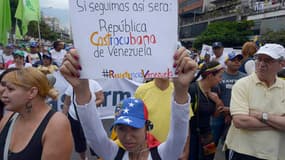Des centaines de manifestants ont manifesté dimanche contre l'influence de Cuba au Venezuela.