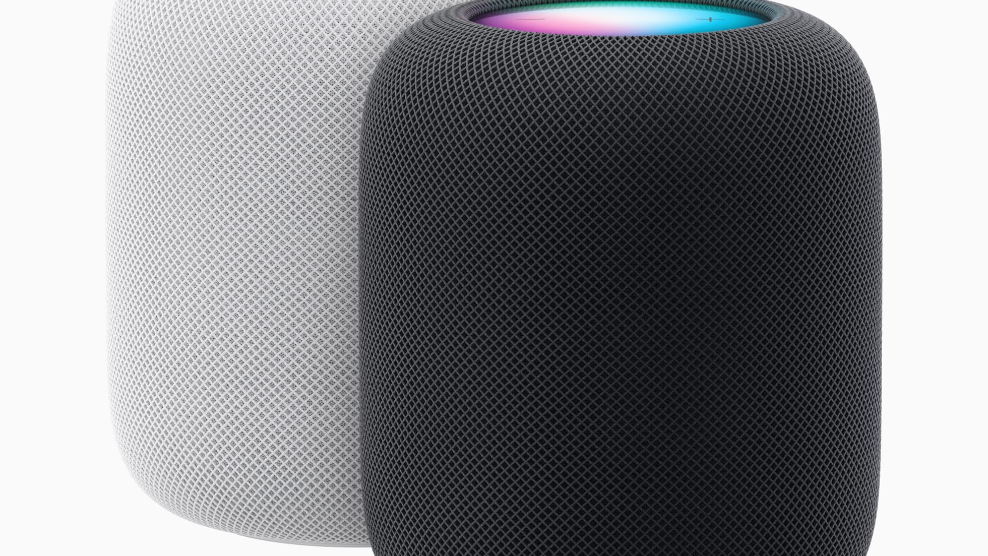 Le nouvel HomePod d'Apple arrive en blanc ou en tissu noir recyclé