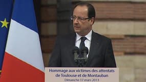 François Hollande le 17 mars pour son discours d'hommage aux victimes de Mohamed Merah.