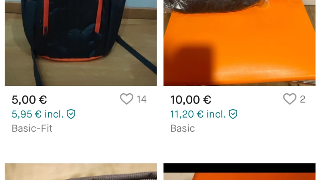 Des centaines de sacs Basic Fit revendus sur Leboncoin. 