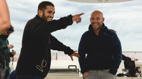 Malik Bentalha et Franck Gastambide sur le tournage de "Taxi 5"