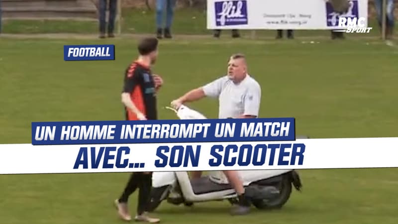 Football un homme a scooter interrompt un match aux Pays Bas 1601113