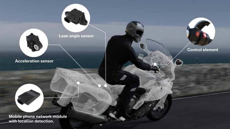 Les motos BMW pourront s'équiper d'un système de "e-Call" en option, qui pourra s'activer manuellement ou automatiquement. 