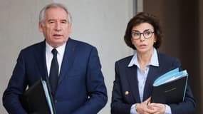 François Bayrou et Rachida Dati à l'Élysée à Paris, le 16 avril 2025.