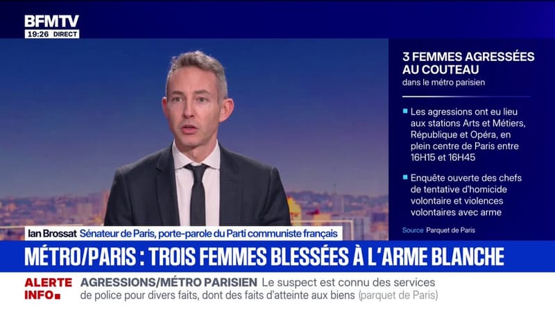 "Tristesse et colère": Ian Brossat, sénateur de Paris réagit à l'agression de trois femmes dans le métro