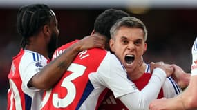 La joie de Leandro Trossard face à Leicester le 28 septembre 2024