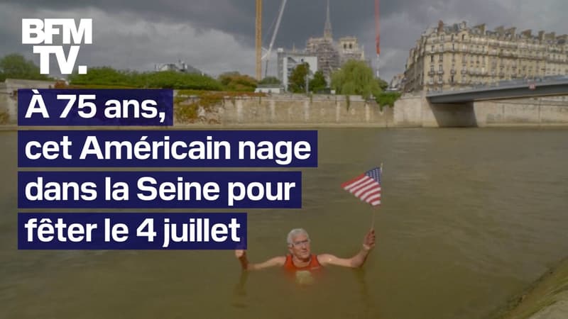 À 75 ans, cet Américain nage dans la Seine pour célébrer la fête nationale des États-Unis