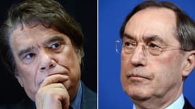 L'ancien ministre de l'Intérieur Claude Guéant (à droite) doit s'exprimer sur ses contacts avec l'homme d'affaires Bernard Tapie (à gauche), le 26 mai dans le cadre de l'arbitrage avec le Crédit Lyonnais.