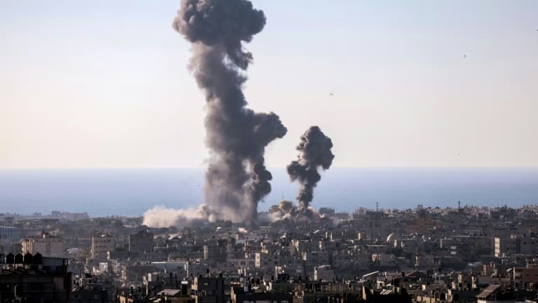 La ville de Rafah dans la bande de Gaza après une frappe israélienne, le 13 mai 2021