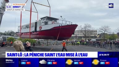 Saint-Lô: la péniche Saint l'Eau a été mise à l'eau, un bar à huître va ouvrir à l'intérieur 