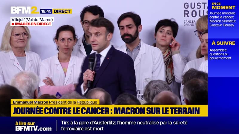 Le président de la République en visite à l'institut Gustave Roussy pour la journée contre le cancer