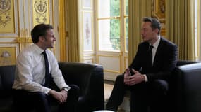 Emmanuel Macron reçoit Elon Musk ce lundi 15 mai 2023 à l'Elysée à l'occasion de Choose France