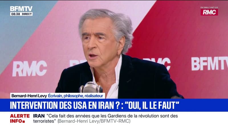 Bernard-Henri Lévy est favorable à l'intervention des États-Unis en Iran: "On ne peut pas envoyer les gens au massacre et ensuite rester les bras croisés"