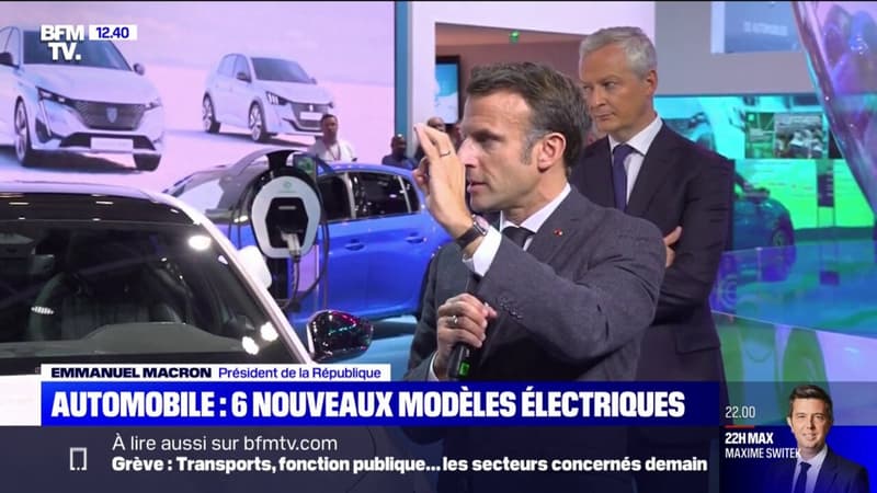 Mondial de l'Auto à Paris: Emmanuel Macron réaffirme vouloir atteindre 