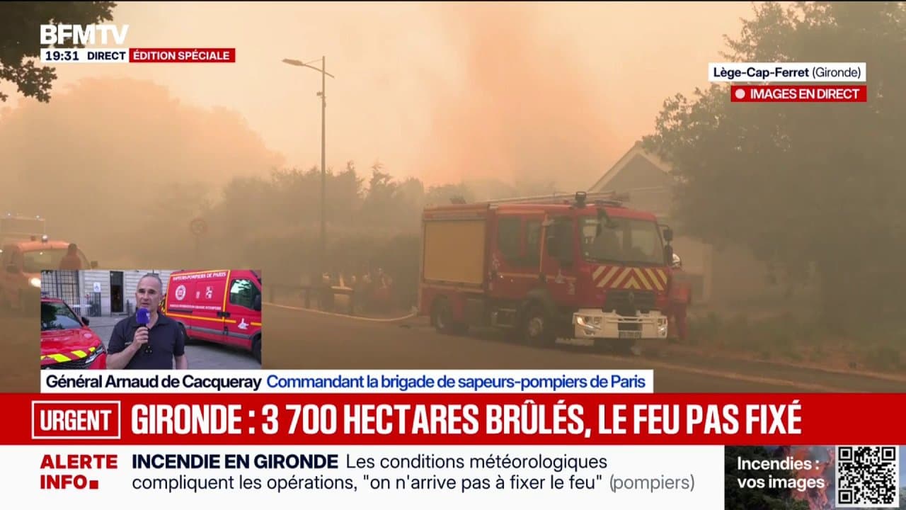 Incendies en Gironde: la bridage des sapeurs-pompiers de Paris appelée en renfort