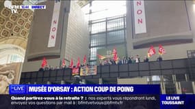 Retraites: la CGT Culture se mobilise actuellement au musée d'Orsay