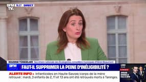 Inéligibilité requise contre Marine Le Pen: "C'est une justiciable comme les autres", répond Marine Tondelier (les Écologistes)