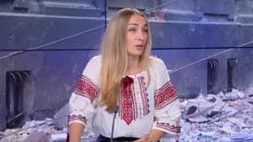 Inna Shevchenko, militante féministe ukrainienne et figure du mouvement Femen, le 8 mars 2022 sur BFMTV.