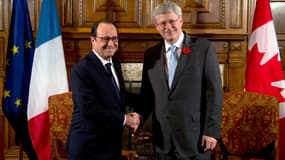 François Hollande et Stephen Harper.