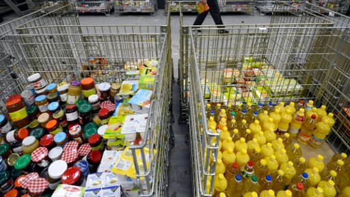 Le 23 novembre 2012 à l'entrepôt de stockage de la banque alimentaire de Marseille. (Photo d'illustration)