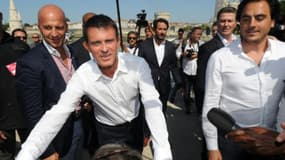 Le Premier ministre Manuel Valls à son arrivée le 29 août 2015 à l'université d'été du PS à La Rochelle