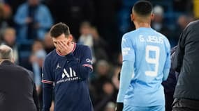 Lionel Messi face à Gabriel Jesus, à Manchester le 24 novembre 2021