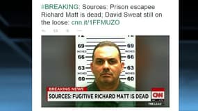 Richard Matt, fugitif américain, aurait été tué par les autorités, affirme CNN.