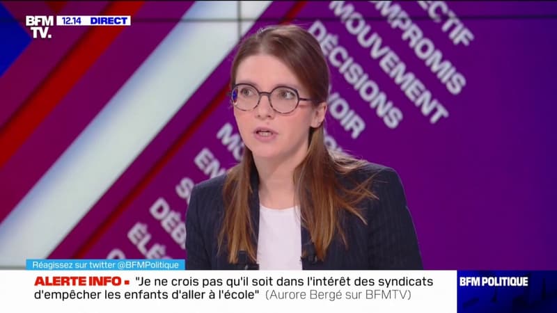 Pour Aurore Bergé, la réforme des retraites "ne peut pas tenir sans avoir le décalage de l'âge de départ à 64 ans"