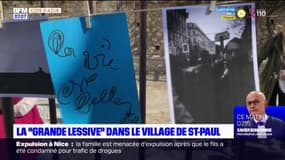 Saint-Paul-de-Vence: la "grande lessive", une installation artistique éphémère
