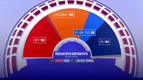 La nouvelle Assemblée nationale après les législatives des 30 juin et 7 juillet 2024.