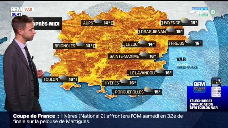 Météo Var: ciel couvert avec des températures au-dessus des normales