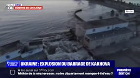 Guerre en Ukraine: les premières images du barrage hydroélectrique partiellement détruit de Kakhova